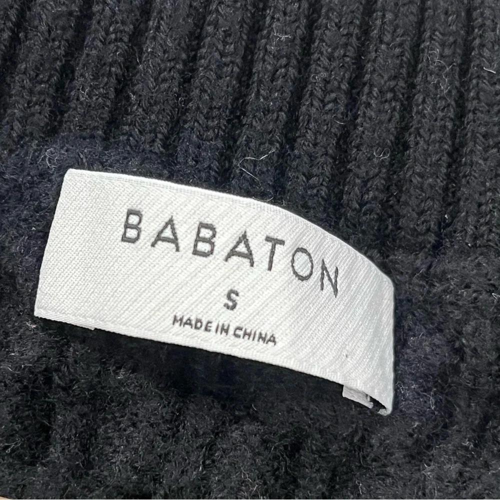 Aritzia Babaton Emporia Merino Wool V-Neck Sweater Vest Black Small Cable Knit - Picture 8 of 11